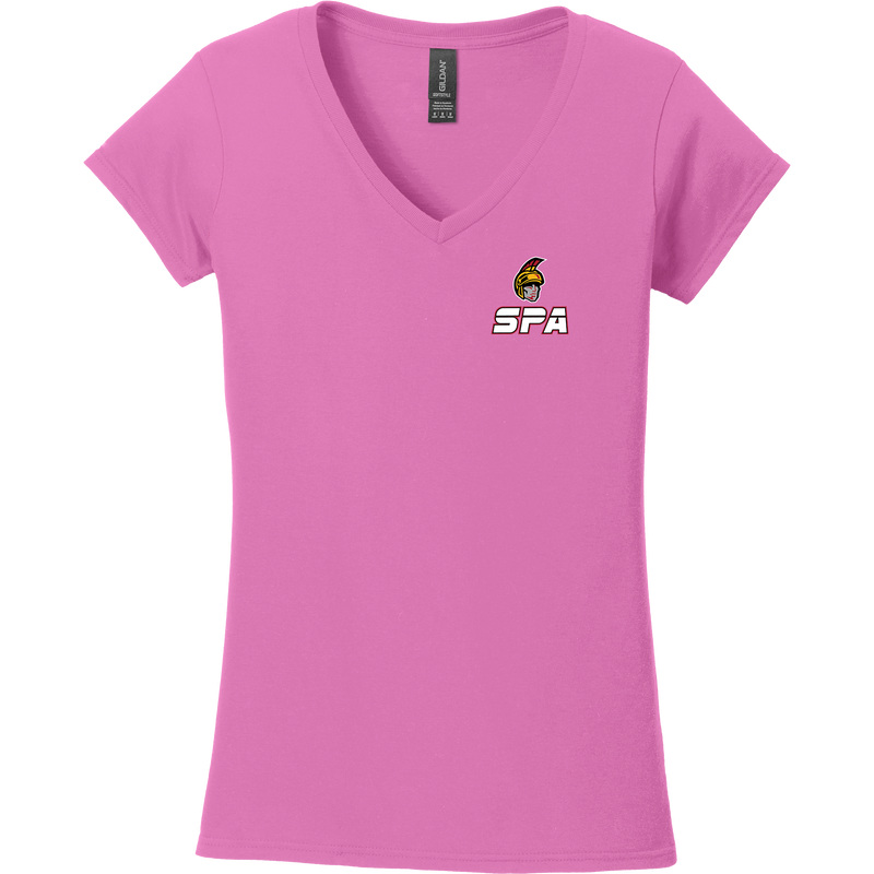 Seacoast Spartans (SPA) Softstyle Ladies Fit V-Neck T-Shirt