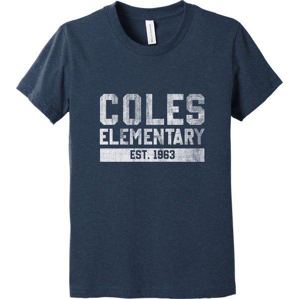 Coles Elementary Youth Distressed Heather Tee