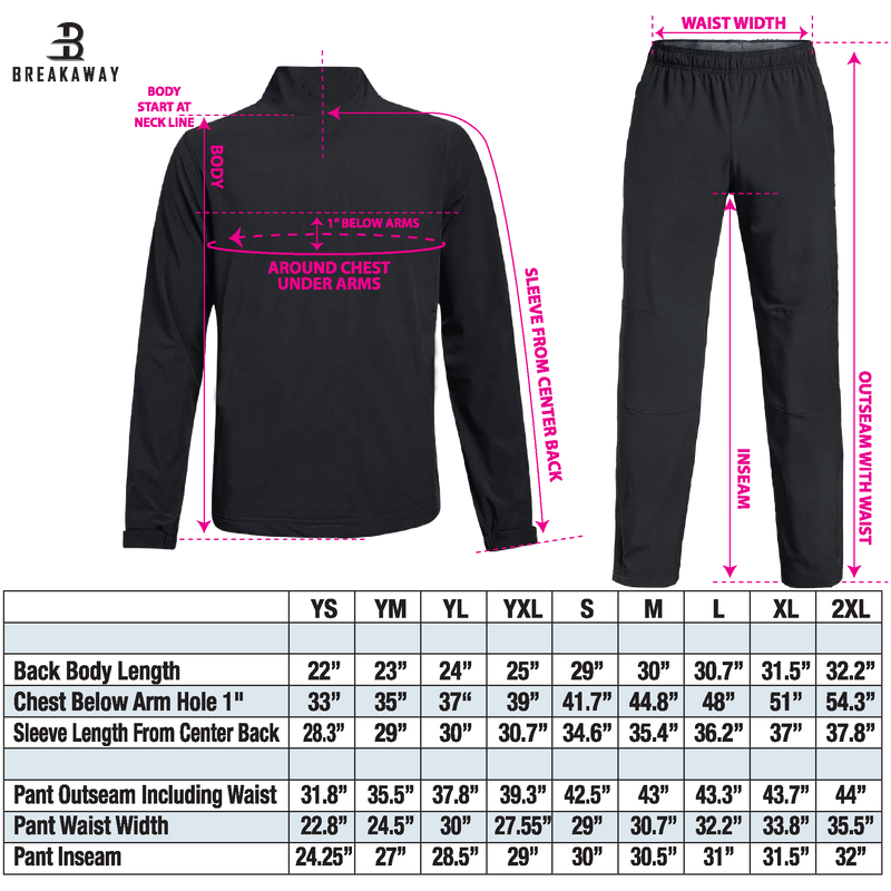 Youth Breakaway Lightweight Warm Up Pants (Woodbridge Wolfpack)
