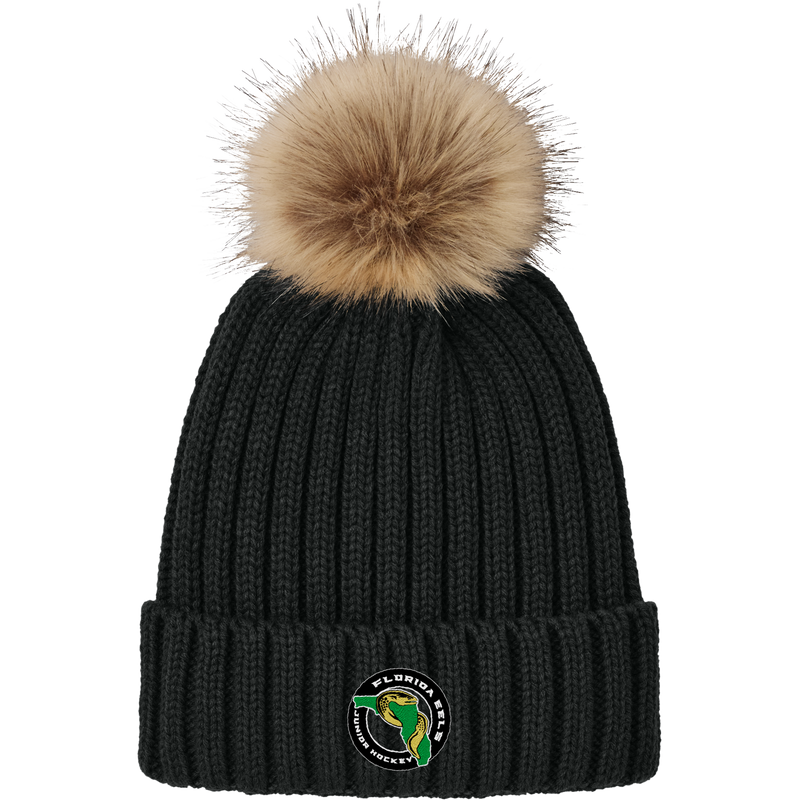Florida Eels Faux Fur Pom Beanie